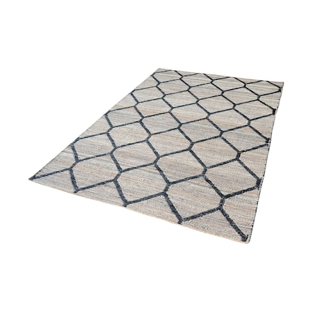 Econ Jacquard Weave Jute Rug In Natural And Black